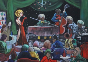 绘画 标题为“Jazz club” 由Ta Byrne, 原创艺术品, 油