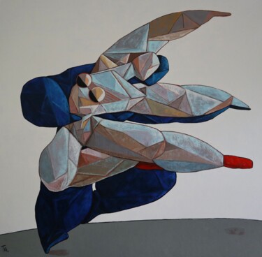 Картина под названием "Lovers dancing ball…" - Ta Byrne, Подлинное произведение искусства, Масло