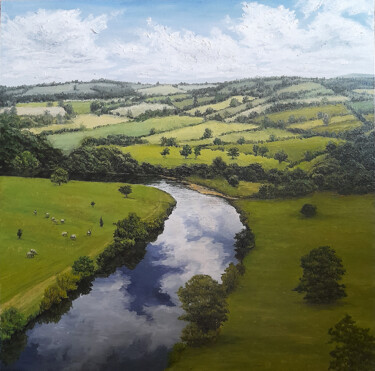 Painting titled "Eden River Cumbria.…" by Tabimory, Original Artwork, Oil