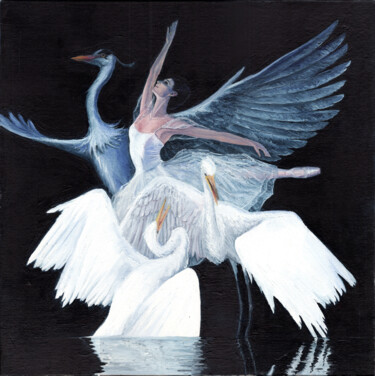 绘画 标题为“ballerina flight” 由Tabimory, 原创艺术品, 油