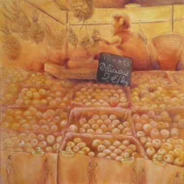 Painting titled "Triptych of Food, C…" by Valérie Voinchet, Original Artwork