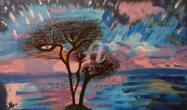 Painting titled "n°57 "L'arbre mysté…" by Les Lumières De Ma Vie, Original Artwork