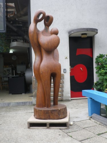 Скульптура под названием "ECCE HOMO" - Georges Tag, Подлинное произведение искусства, Дерево