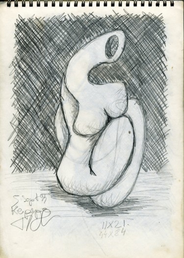 Dibujo titulada "croquis de la Breto…" por Georges Tag, Obra de arte original, Papel