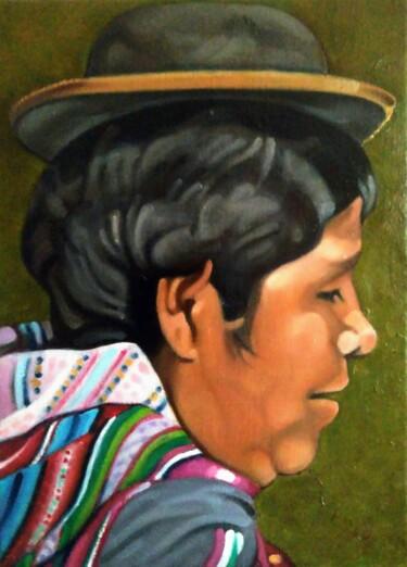 Painting titled "Road to Machu Picch…" by Takuart, Original Artwork, Oil Mounted on Wood Stretcher frame