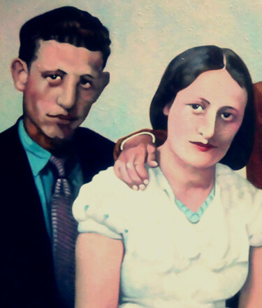 「Saudade 兄と姉」というタイトルの絵画 Takuartによって, オリジナルのアートワーク, オイル