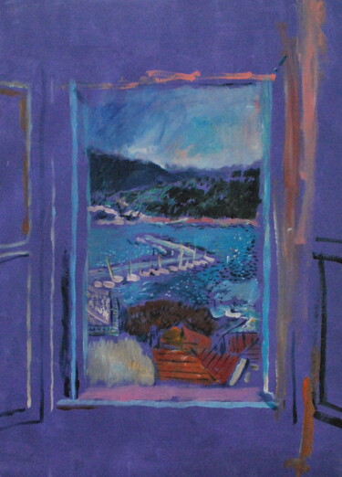 Peinture intitulée "View of the old port" par Tam Nightingale, Œuvre d'art originale, Acrylique