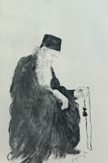 "Greek monk" başlıklı Resim Tam Nightingale tarafından, Orijinal sanat, Kalem