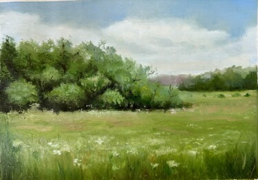 Картина под названием "Summer landscape oi…" - Tamar Chkhaidze, Подлинное произведение искусства, Масло Установлен на Деревя…