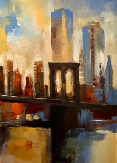 Painting titled "Brooklyn Bridge" by Tamara Andjus, Original Artwork, Acrylic