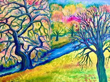 Картина под названием "Herbst" - Tamara Michel, Подлинное произведение искусства, Масло Установлен на Деревянная рама для но…
