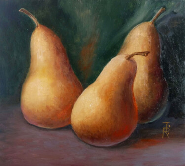Malarstwo zatytułowany „Three pears” autorstwa Tamara Rozinskay, Oryginalna praca, Olej