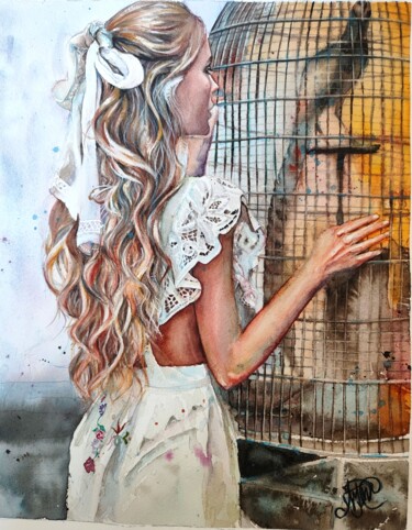 Peinture intitulée "Freedom" par Tamara Maior, Œuvre d'art originale, Aquarelle