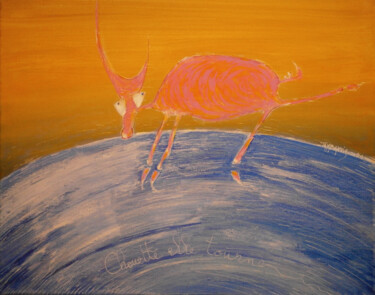 Peinture intitulée "Chouette elle tourne" par Yorgos Tambaktis, Œuvre d'art originale, Acrylique