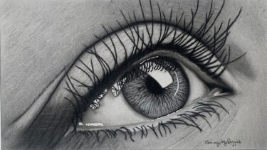 Tekening getiteld "The Human Eye" door Tammy Carrick, Origineel Kunstwerk, Houtskool