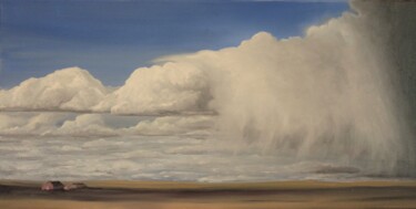 Painting titled "Storm a coming" by Tammy Gauthreaux, Original Artwork, Oil Mounted on Wood Stretcher frame