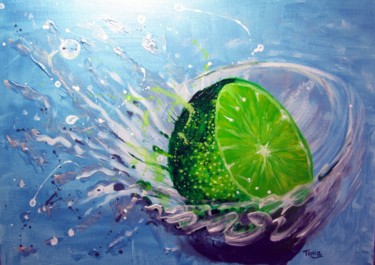 Peinture intitulée "Citron vert" par Tania Ohse, Œuvre d'art originale, Acrylique