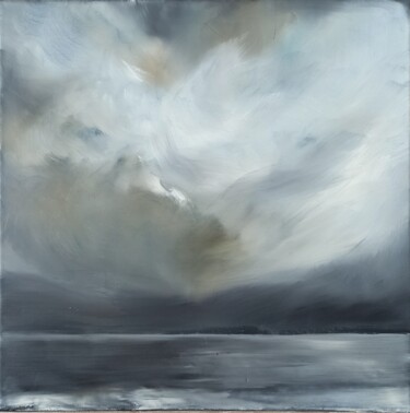 Painting titled "Nuages on ionian sea" by Tania Azzar, Original Artwork, Oil