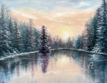 Pittura intitolato "Crystal Whispers" da Tanja Frost, Opera d'arte originale, Olio Montato su Telaio per barella in legno