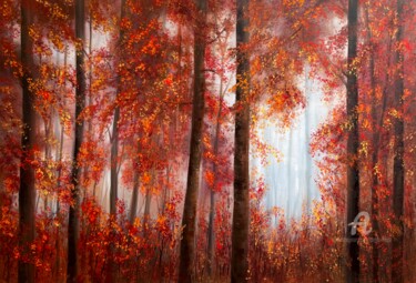 Ζωγραφική με τίτλο "Waltz of Autumn: Em…" από Tanja Frost, Αυθεντικά έργα τέχνης, Λάδι Τοποθετήθηκε στο Ξύλινο φορείο σκελετό