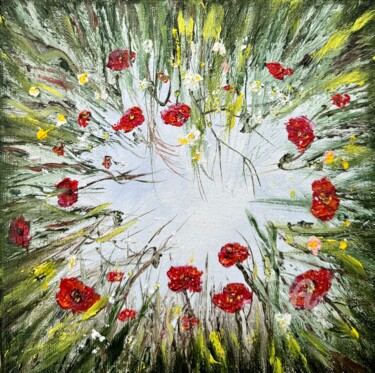 Painting titled "Whispers of Poppy R…" by Tanja Frost, Original Artwork, Oil Mounted on Wood Stretcher frame