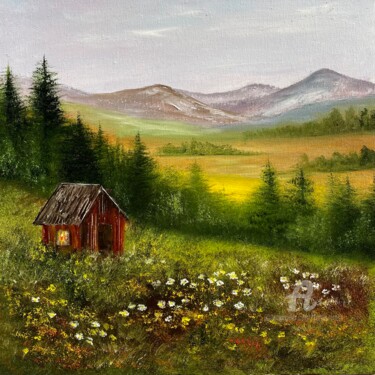 Painting titled "Best Spring Day" by Tanja Frost, Original Artwork, Oil Mounted on Wood Stretcher frame