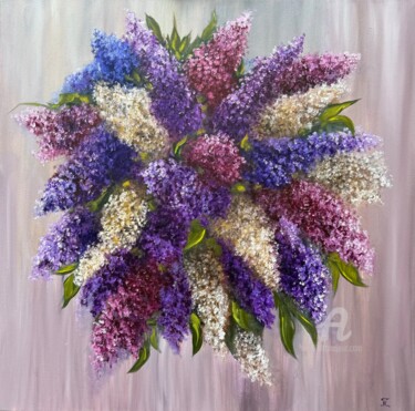Pintura titulada "Magic of Lilacs" por Tanja Frost, Obra de arte original, Oleo