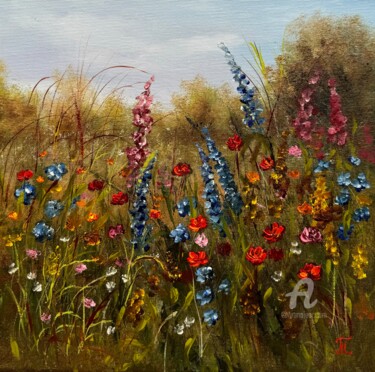 Painting titled "Summer Carpet -3Dca…" by Tanja Frost, Original Artwork, Oil