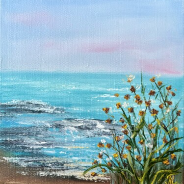 Painting titled "Harmony of sea" by Tanja Frost, Original Artwork, Oil Mounted on Wood Stretcher frame