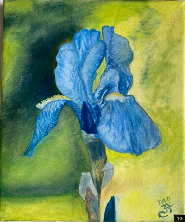 Ζωγραφική με τίτλο "Iris blue" από Tanja Olsson, Αυθεντικά έργα τέχνης, Λάδι