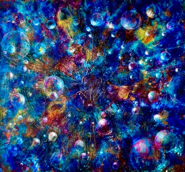 Painting titled "Galaxy explosion" by Tanja Olsson, Original Artwork, Acrylic