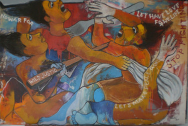 Painting titled "No war" by Tanto Sutianto, Original Artwork