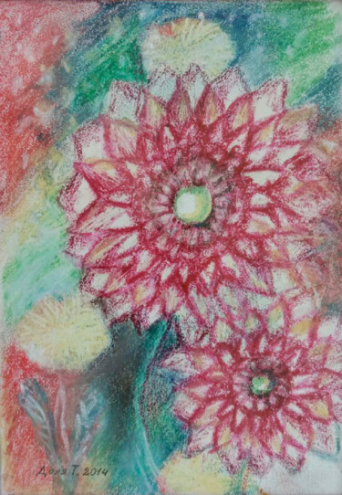 Malerei mit dem Titel "Sweet dreams of flo…" von Tanya Dolya, Original-Kunstwerk, Pastell Auf Andere starre Platte montiert