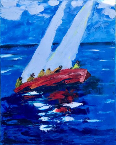 Pittura intitolato "marine painting , s…" da Tanya Dulac, Opera d'arte originale, Olio