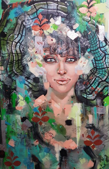 Peinture intitulée "The Queen of Spades" par Tanya Efe, Œuvre d'art originale, Acrylique