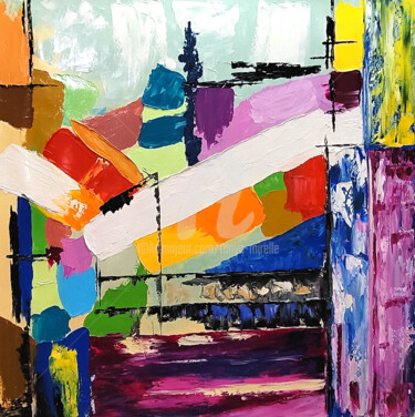 Schilderij getiteld "Vibrant Abstract Im…" door Tanya Mirelle, Origineel Kunstwerk, Olie