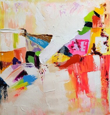 Schilderij getiteld "Color Abstract Impa…" door Tanya Mirelle, Origineel Kunstwerk, Olie