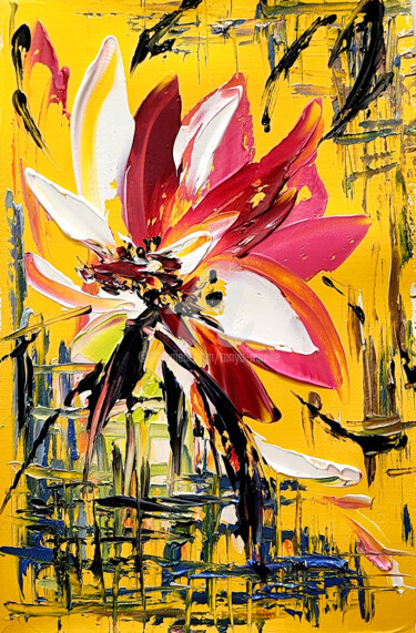 Painting titled "Lotus Blossom Impas…" by Tanya Mirelle, Original Artwork, Oil