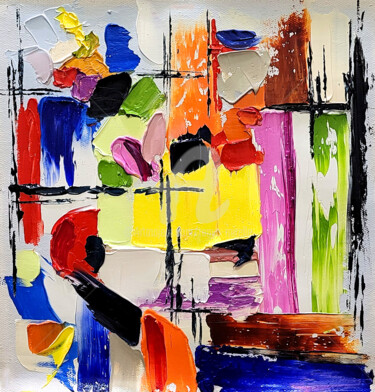 Schilderij getiteld "Vibrant Abstract Mo…" door Tanya Mirelle, Origineel Kunstwerk, Olie