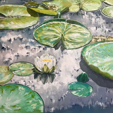 Malarstwo zatytułowany „Lilies impasto” autorstwa Tanya Stefanovich, Oryginalna praca, Olej