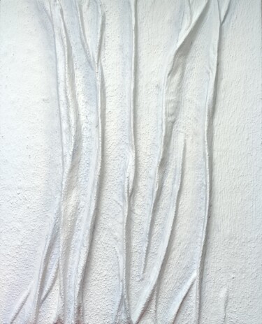 Schilderij getiteld "White Veil" door Tanya Swirl, Origineel Kunstwerk, Acryl Gemonteerd op Frame voor houten brancard