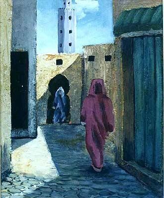 Painting titled "SOUK" by Taoufik Bendi, Original Artwork