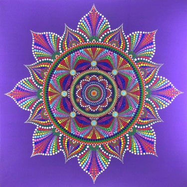 Malarstwo zatytułowany „Mandala | Lotus Shi…” autorstwa Tara Devi, Oryginalna praca, Akryl