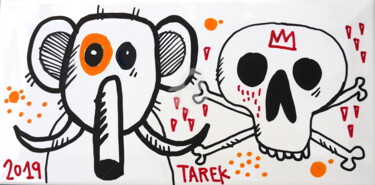 Scultura intitolato "Elephant" da Tarek Ben Yakhlef, Opera d'arte originale, Pennarello