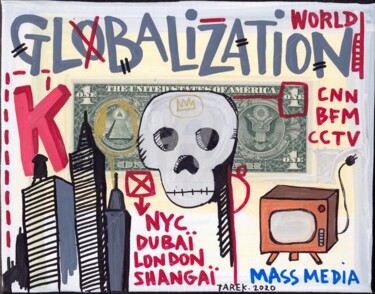 Painting titled "Globalization" by Tarek Ben Yakhlef, Original Artwork, Acrylic