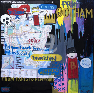 Painting titled "From Gotham #2" by Tarek Ben Yakhlef, Original Artwork, Acrylic