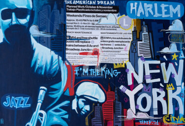Schilderij getiteld "Harlem" door Tarek Ben Yakhlef, Origineel Kunstwerk, Acryl