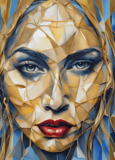 Digital Arts titled "Abstract face" by Tarkanm, Original Artwork, AI generated image