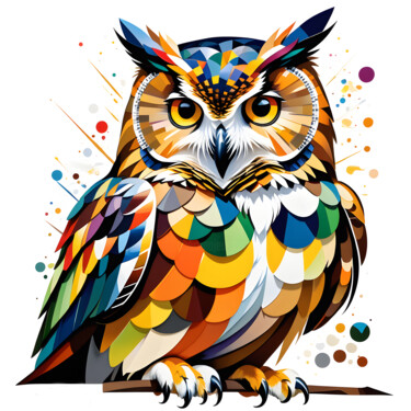 Artes digitais intitulada "owl art" por Tarkanm, Obras de arte originais, Imagem gerada por IA