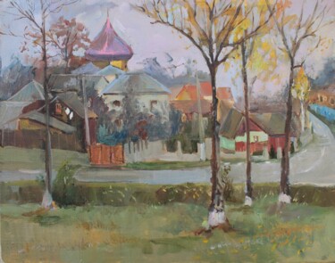 Malarstwo zatytułowany „Autumn Vyzhnytsia” autorstwa Татьяна Глядченко, Oryginalna praca, Olej